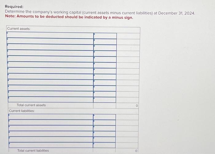 balances of accounts for the Kansas Instruments Corporation at December 31,2024. Additional