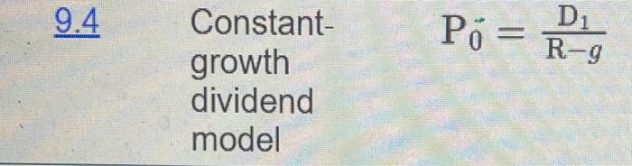 dividend that is expected next year if dividends grow at a constant