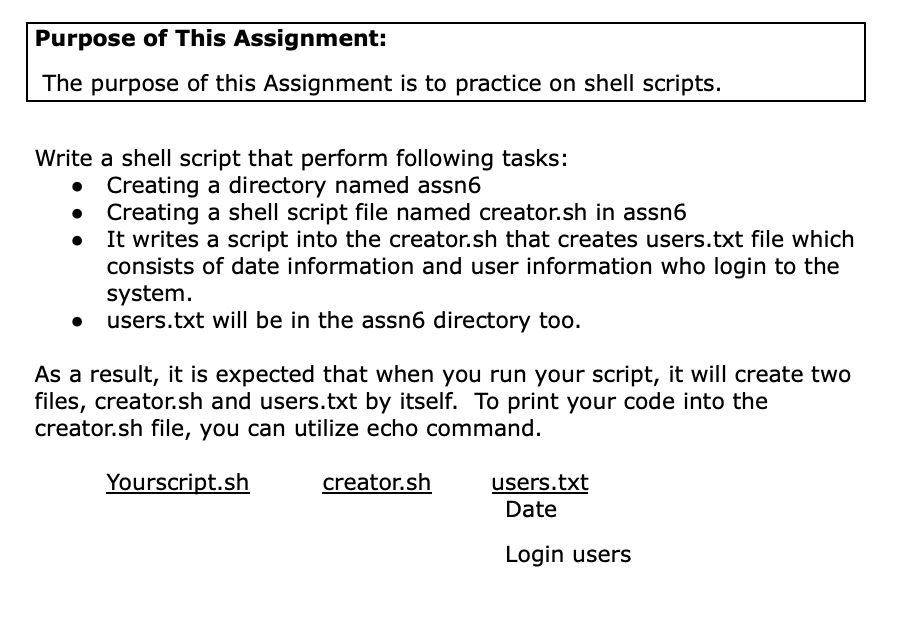 I prefer linux shell scripting Purpose of this Assignment: The purpose of