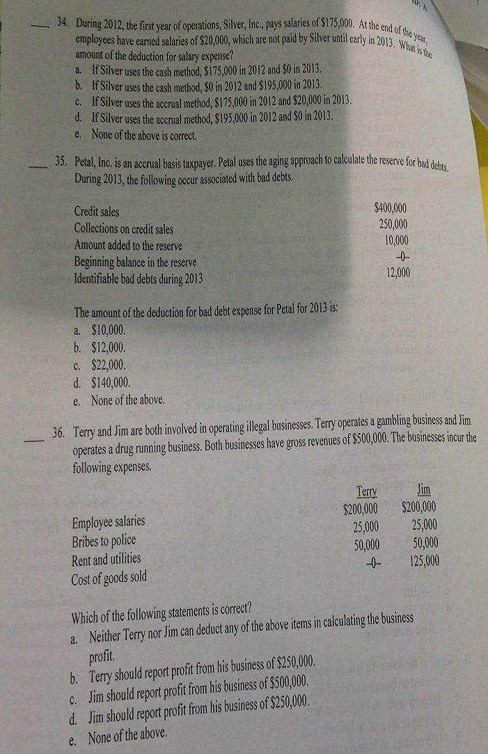  Show how you got answer During 2012, the first year of