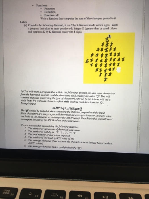  Hello there I just need part B Functions Prototype Function call