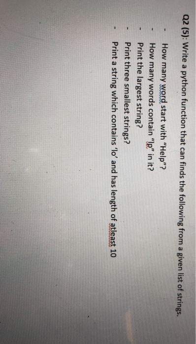 paython language, all this operations under one function. HELP! thanks.. Q2 (5):