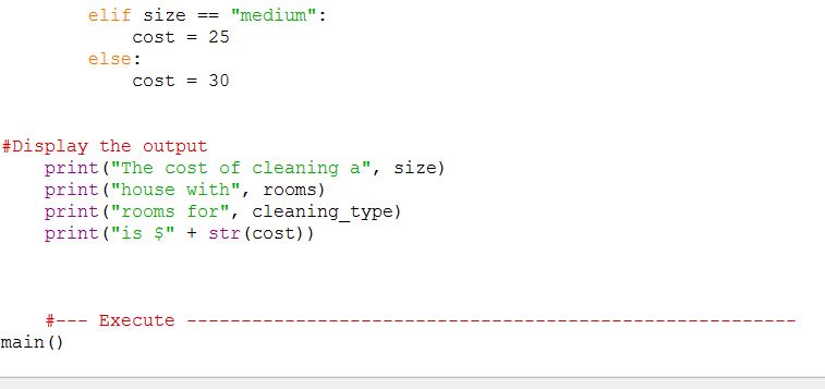 apply. The function should accept the number of rooms, and the type