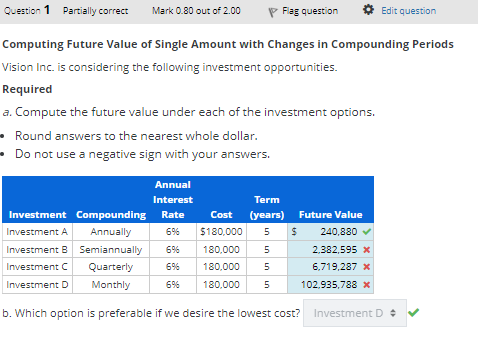 Computing Future Value of Single Amount with Changes in Compounding Periods