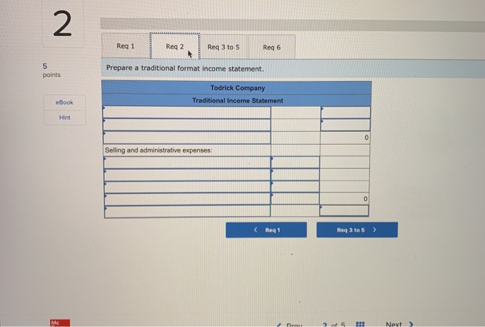 information based on 1,000 units sold: 5 points Sales Beginning merchandise inventory
