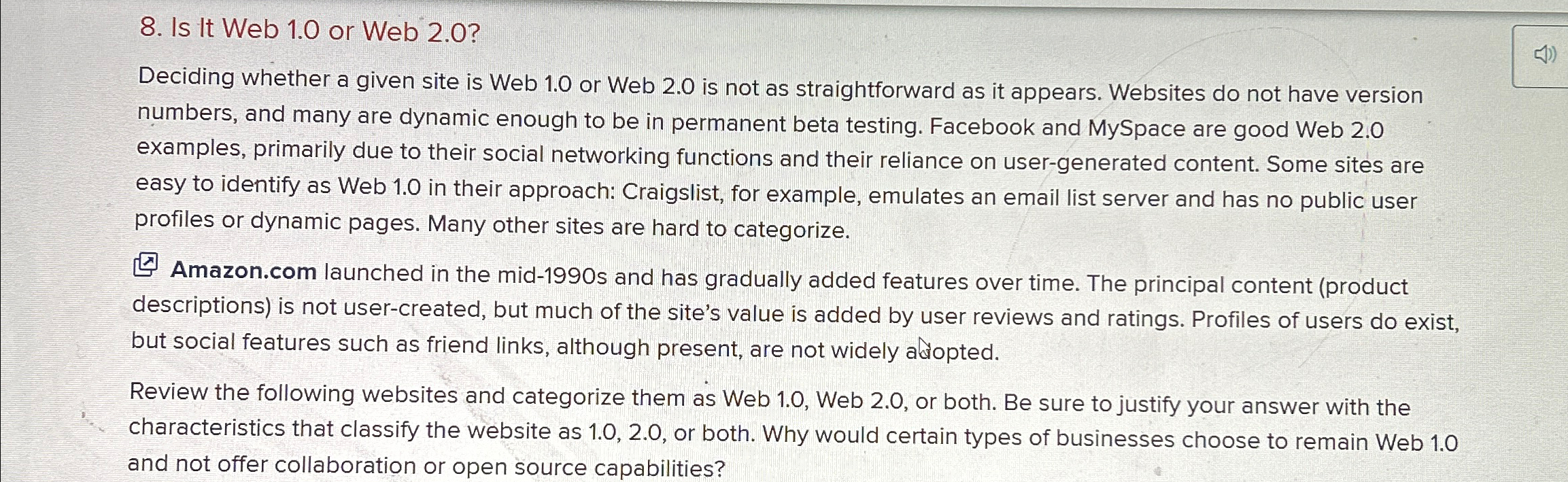  Is It Web 1.0 or Web 2.0? Deciding whether a given