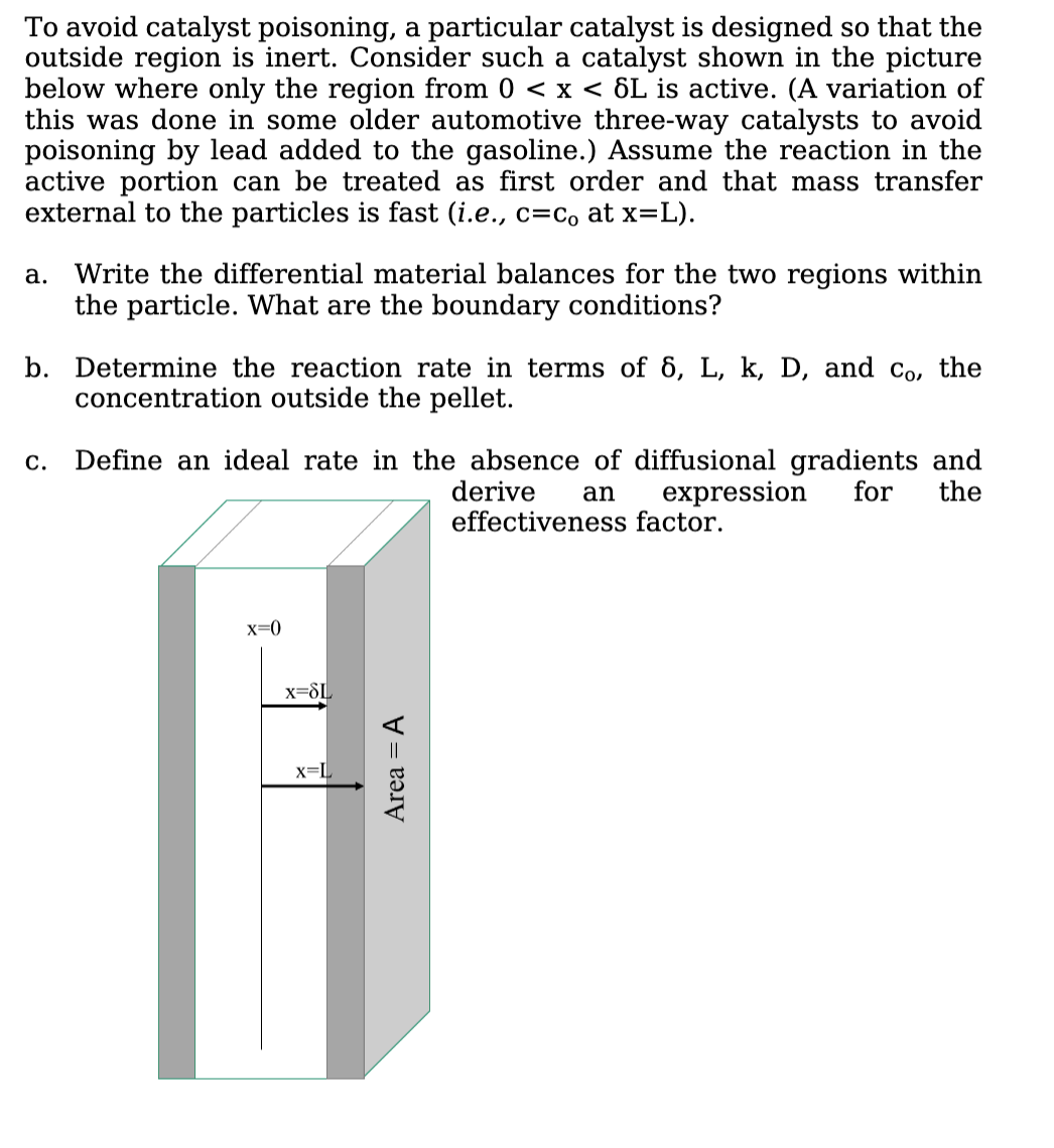  To avoid catalyst poisoning, a particular catalyst is designed so that