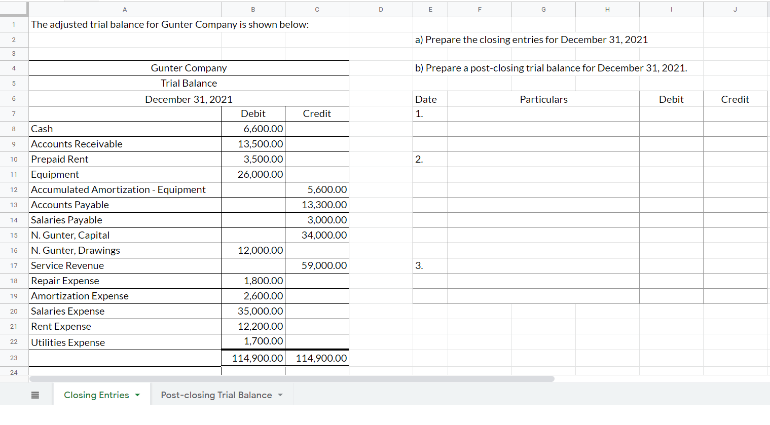  B D E F G H J 1 The adjusted trial