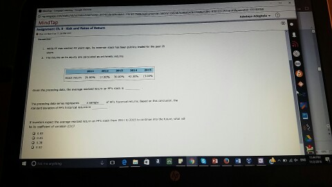  given the preceding data, the average realized return on FF's stock