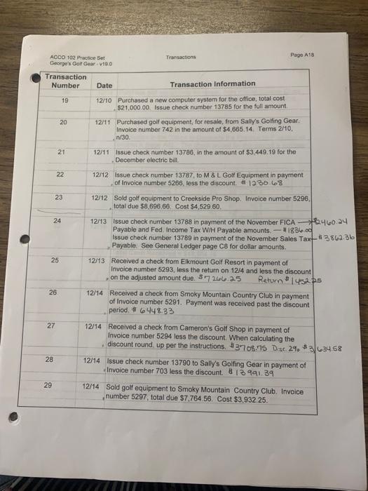 10.0 Page A17 ACCO 102 Practice Set George s Caif chear -