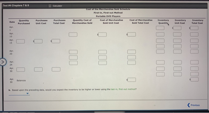 Calculator Perpetual Inventory Using FIFO Beginning inventory, purchases, and sales data for