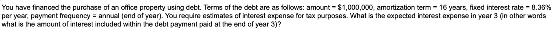 thank you! quity cash flow for Year 3 (for simplicity, assume all