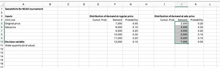 Solve the following Monte-Carlo simulation problem both with Excel data tables and