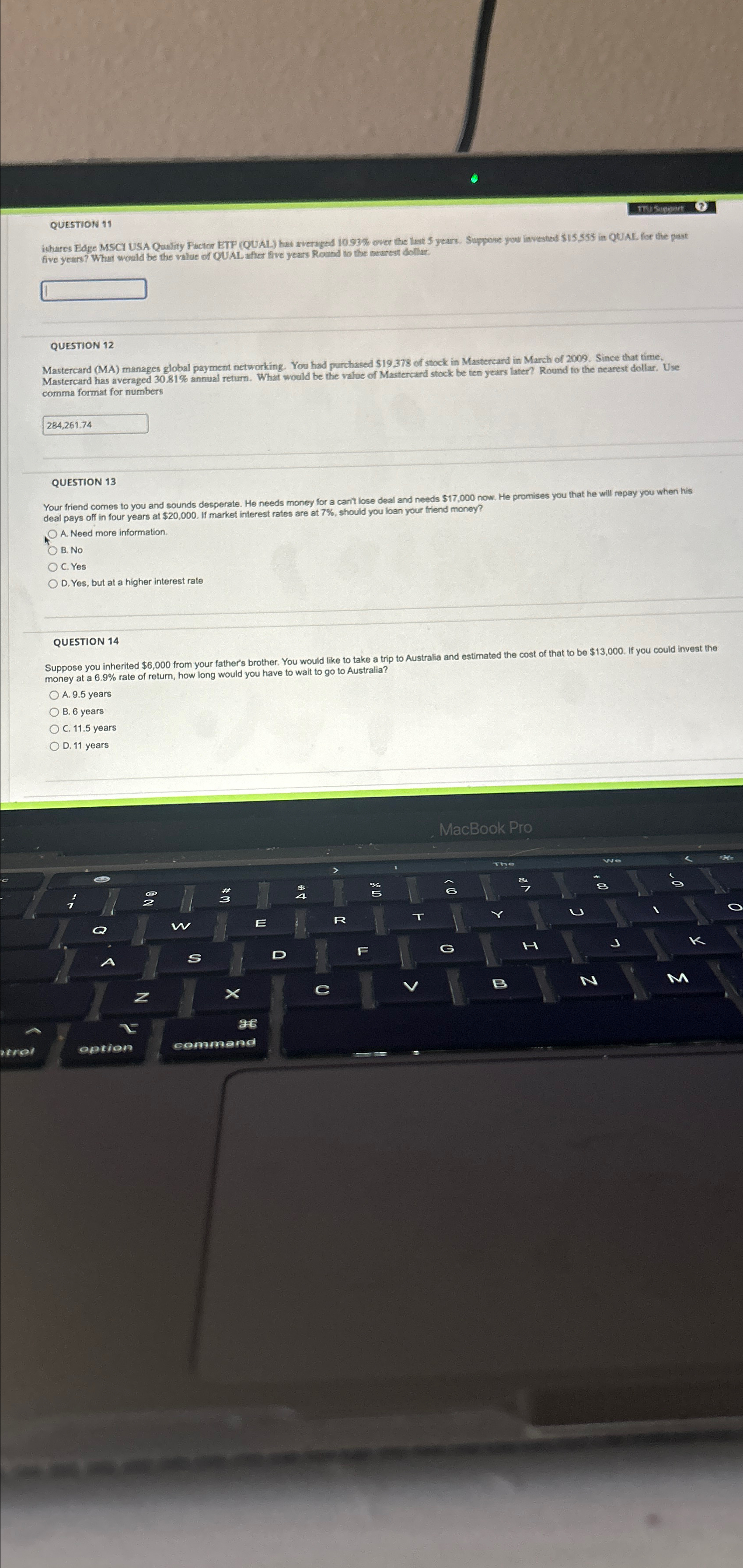  QUESTIOI 11 five yeurs? What would be the value of QUAL