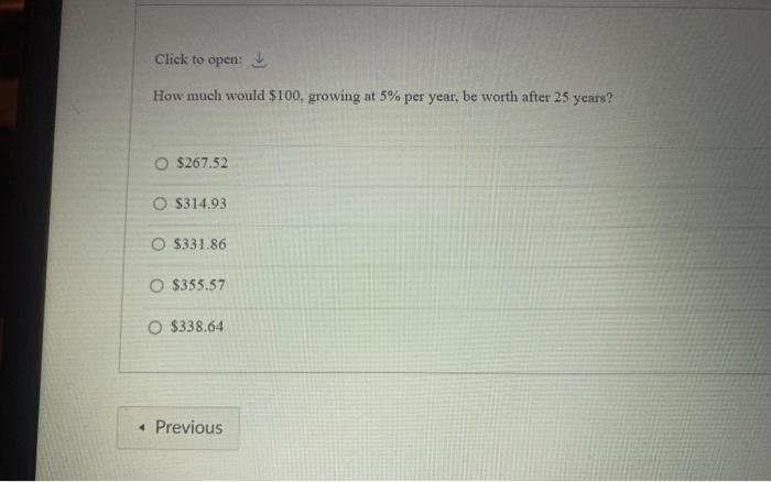 Click to open: How much would $100, growing at 5% per