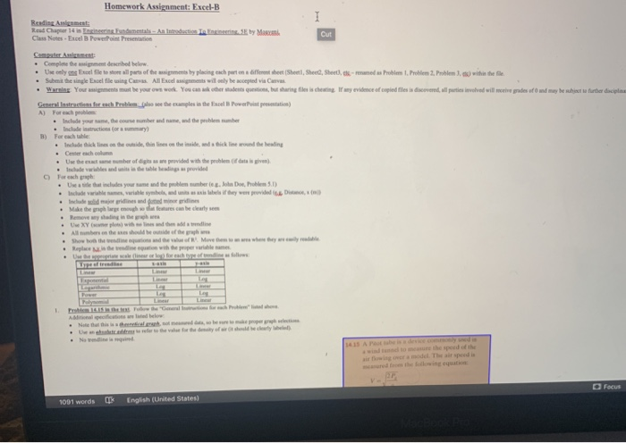  excel I Homework Assignment: Excel-B Reading Assignment Read Chapter 14 in