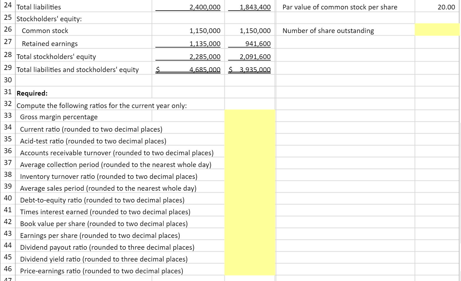 you to use this information to compute and interpret financial ratios that