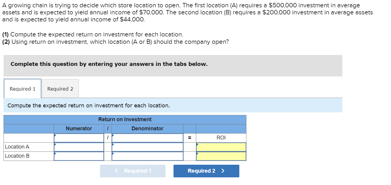 A growing chain is trying to decide which store location to