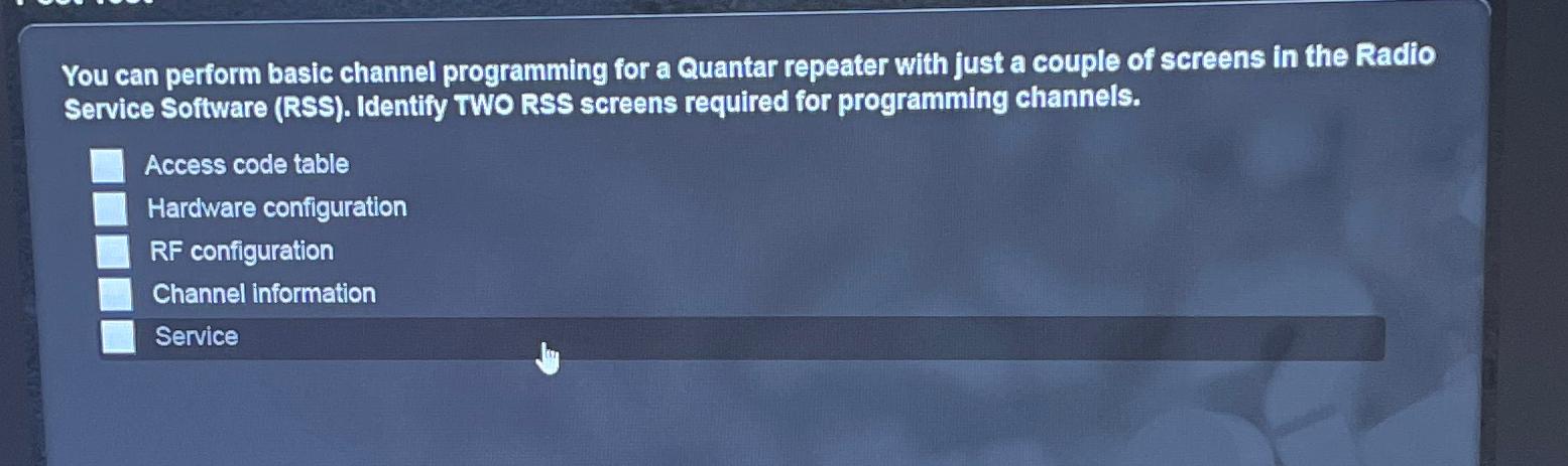  You can perform basic channel programming for a Quantar repeater with