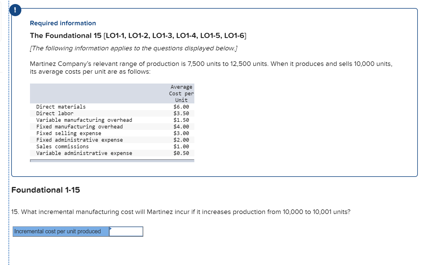 Please explain step by step Required information The Foundational 15 (LO1-1,