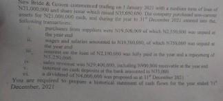 Cashflow using Indirect method Side & NO il pment NY 100.00