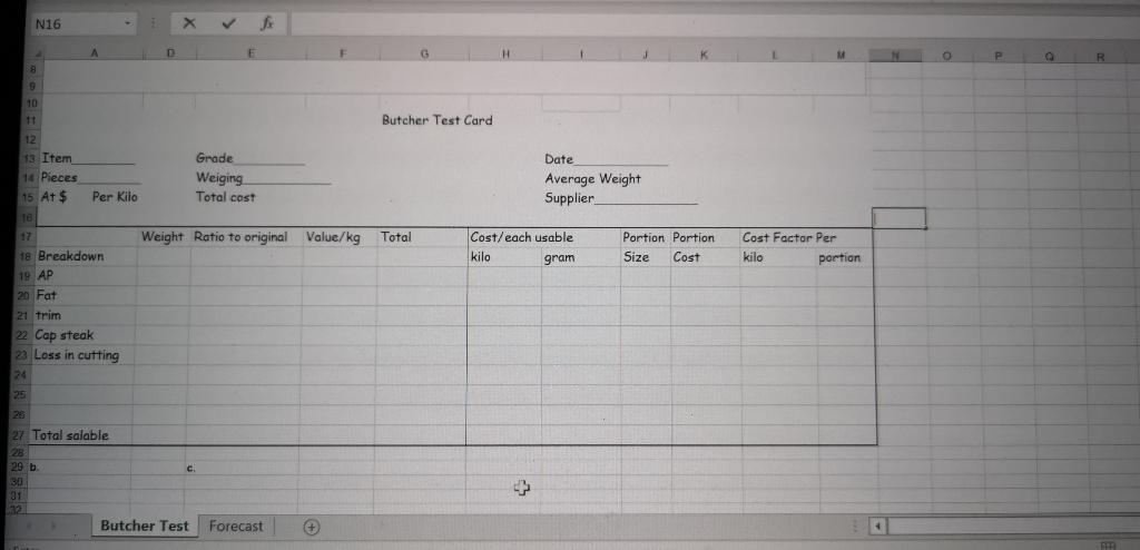 homework for practice do the - 1. (a) Butcher Test Using the