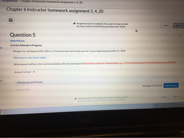  Assignments > Chapter 6 Instructor homework assignment 5_4 20 Chapter 6