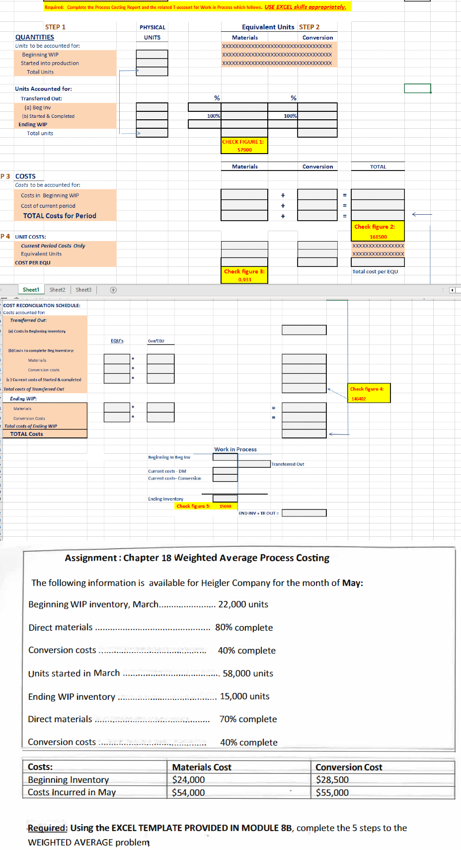 Assignment : Chapter 18 Weighted Average Process Costing The following information