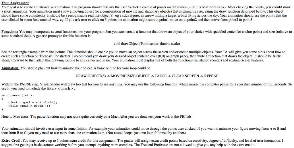 intro to C++ using graphics Your Assignment Your goal is to create