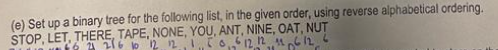 Please solve this Discrete maths question (e) Set up a binary