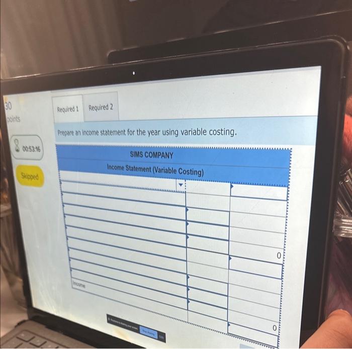 LO P2 Sims Company began operations on January 1 . Its cost