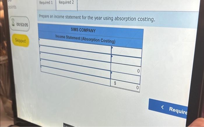 and saloc infnu..... Prepare an income statement for the year using variable