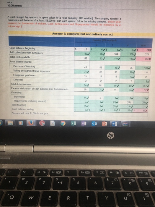  Please correct wrong computation that are in red boxes A cash