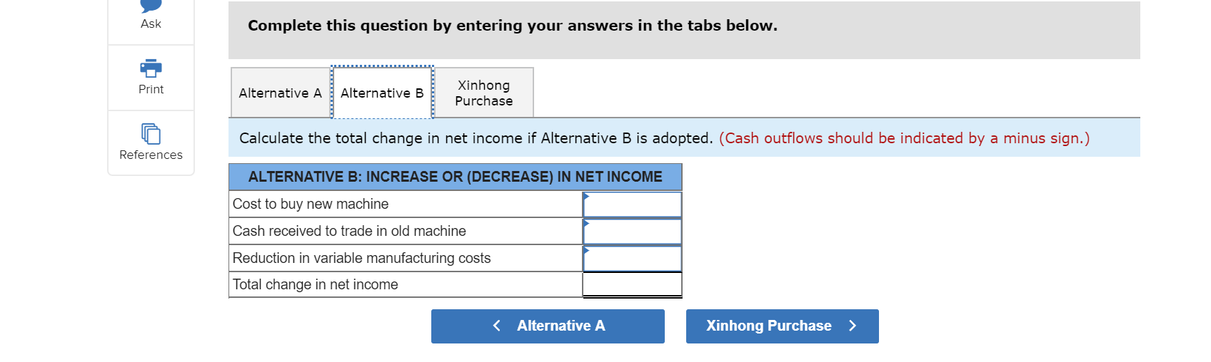 LO P5 points Xinhong Company is considering replacing one of its manufacturing