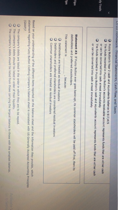 the information given on the balance sheet and other financial statements to