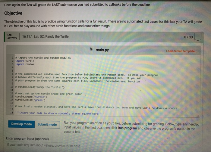 graphics programs. It is based around the idea of a turtle holding