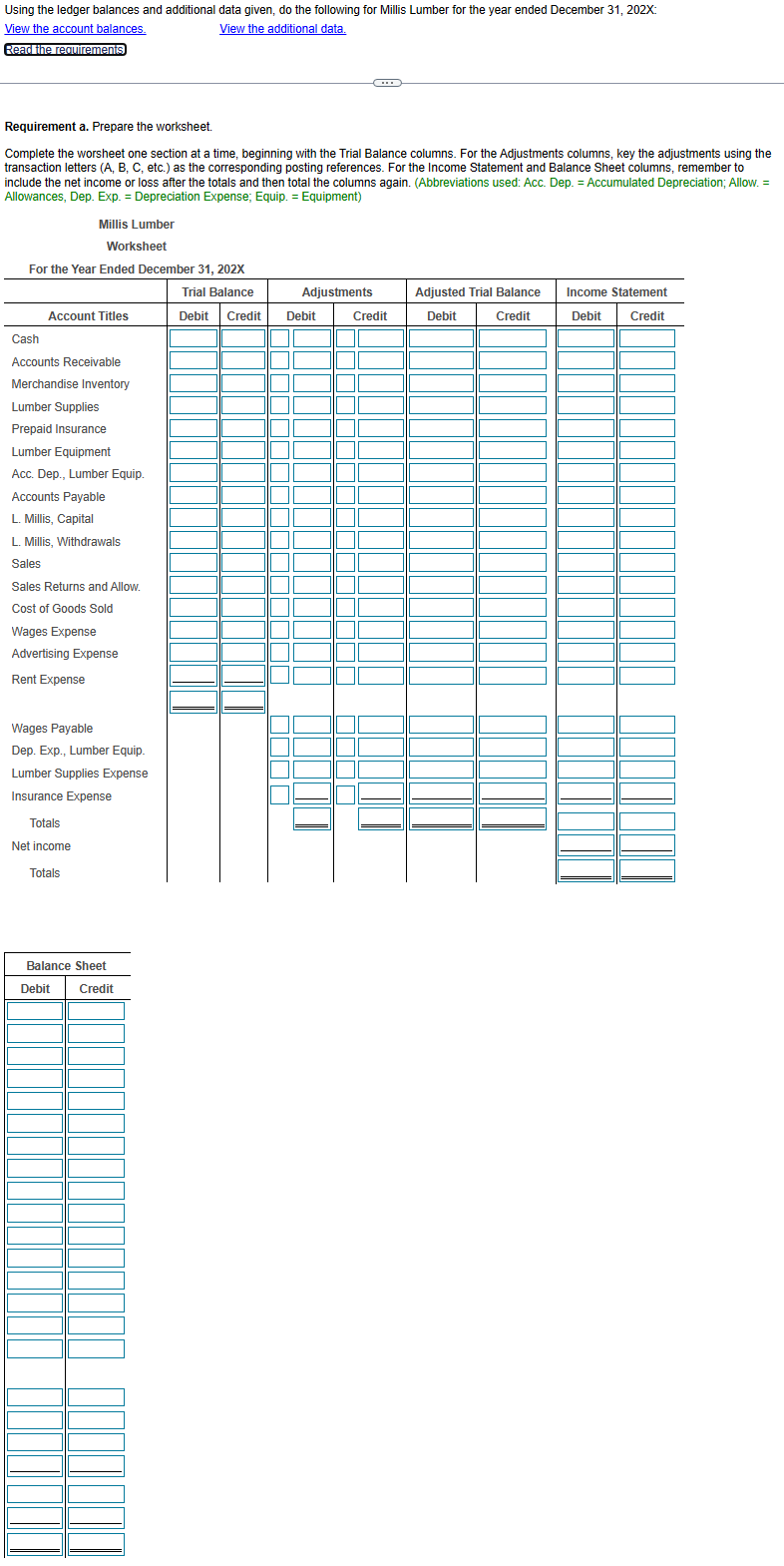 owner's equity, and balance sheet. c. Journalize and post adjusting and closing