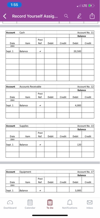 the provided two column journal. Journal entry explanations are not required. September