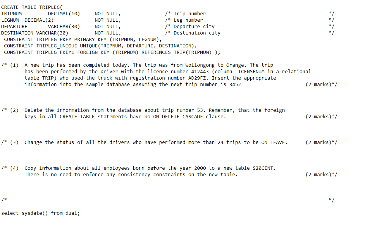 modify the contents of a database listed on page 2 of this