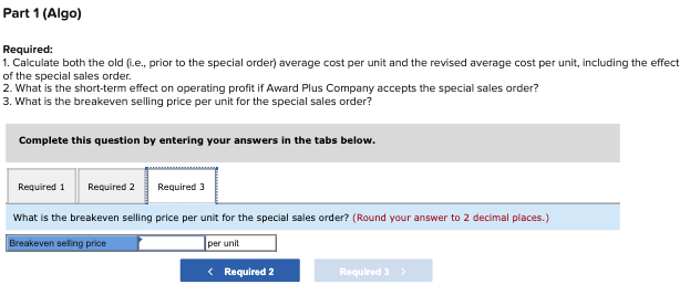 effe of the special sales order. 2. What is the short-term effect