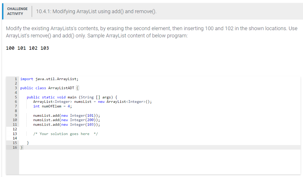 Code Needed In Java. Please type the actual code in Bold Font.