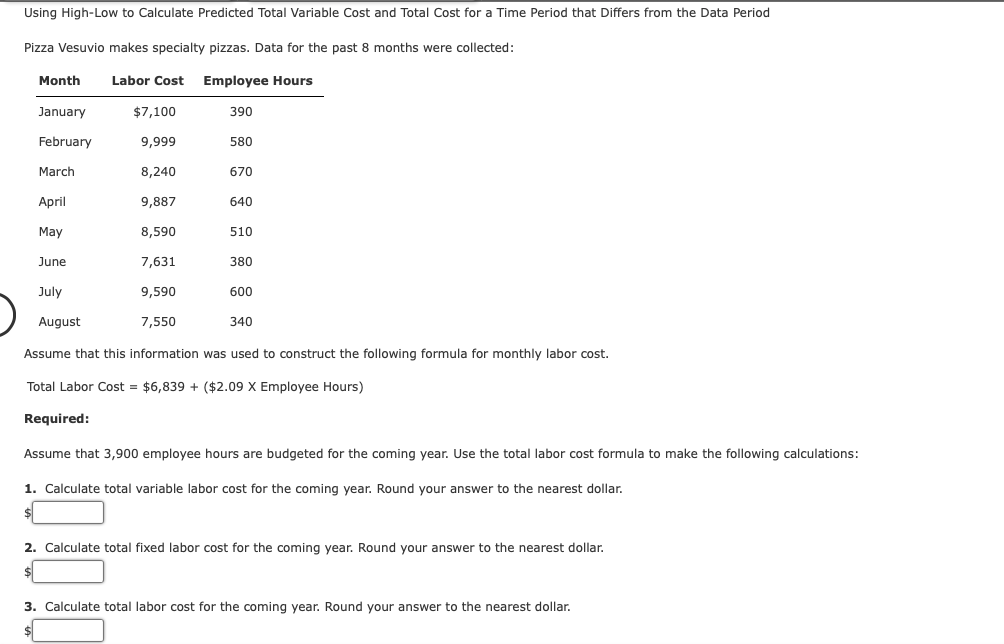 4. Using High-Low to Calculate Predicted Total Variable Cost and Total Cost