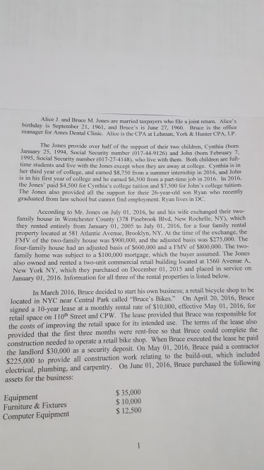  how do i solve this ,using form 1040 and other forms.?
