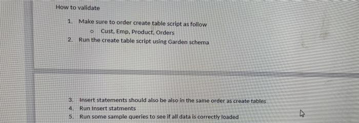 - Garden Spreadsheet (Garden_Store_Date) has 4 worksheets for each of above tables