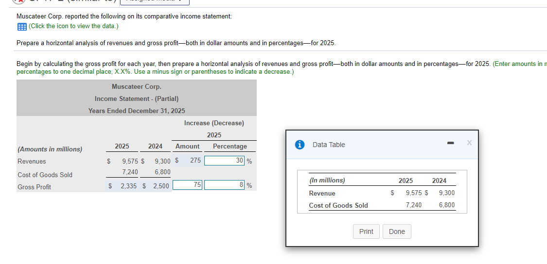 please step how you got the answer Muscateer Corp. reported the following