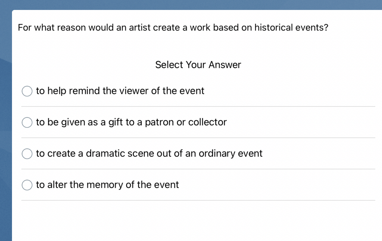  For what reason would an artist create a work based on