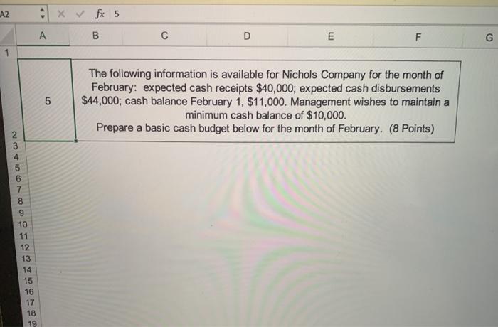  AZ x & fx 5 B D E F 1 6