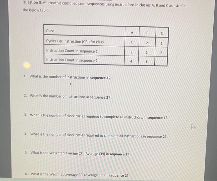 computers; where Computer A has Cycle Time =400p and CPI=1.2; and Computer