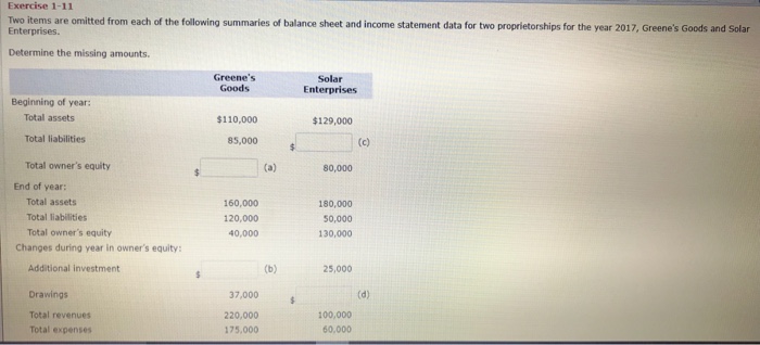  How do I solve this particular problem? Exercise 1-11 Two items