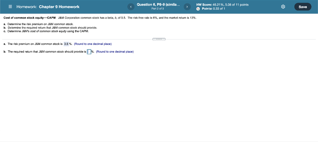 E Homework: Chapter 9 Homework Question 6, P9-9 (simila... Part 2